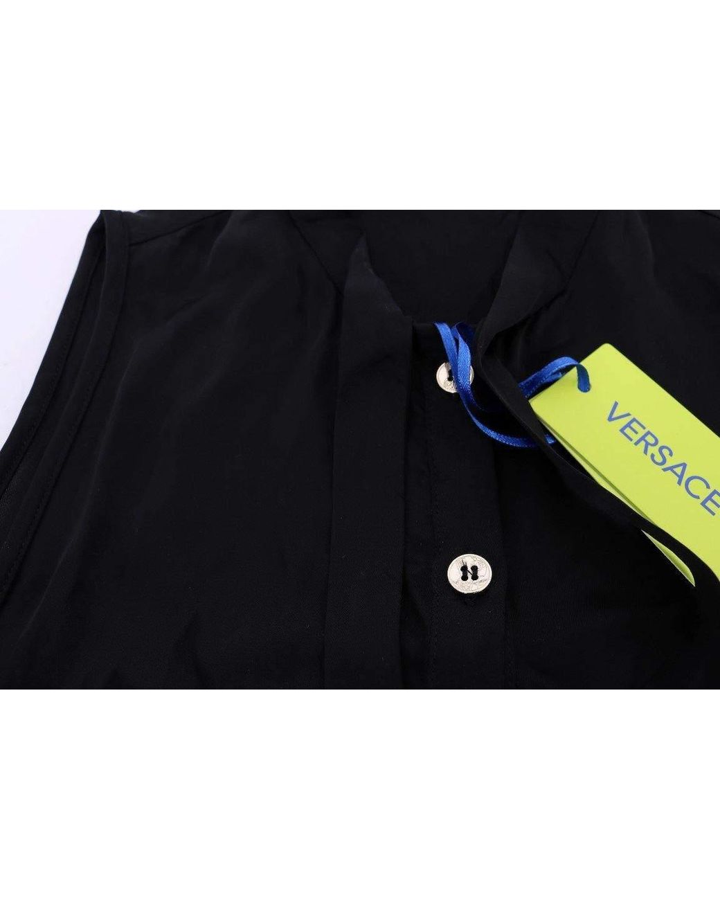 Versace Jeans Black Sleeveless Viscose Blouse Top