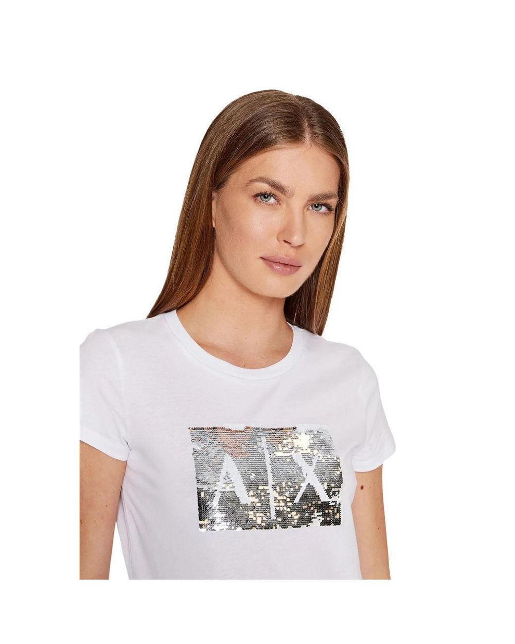 ARMANI EXCHANGE White Cotton T-Shirt