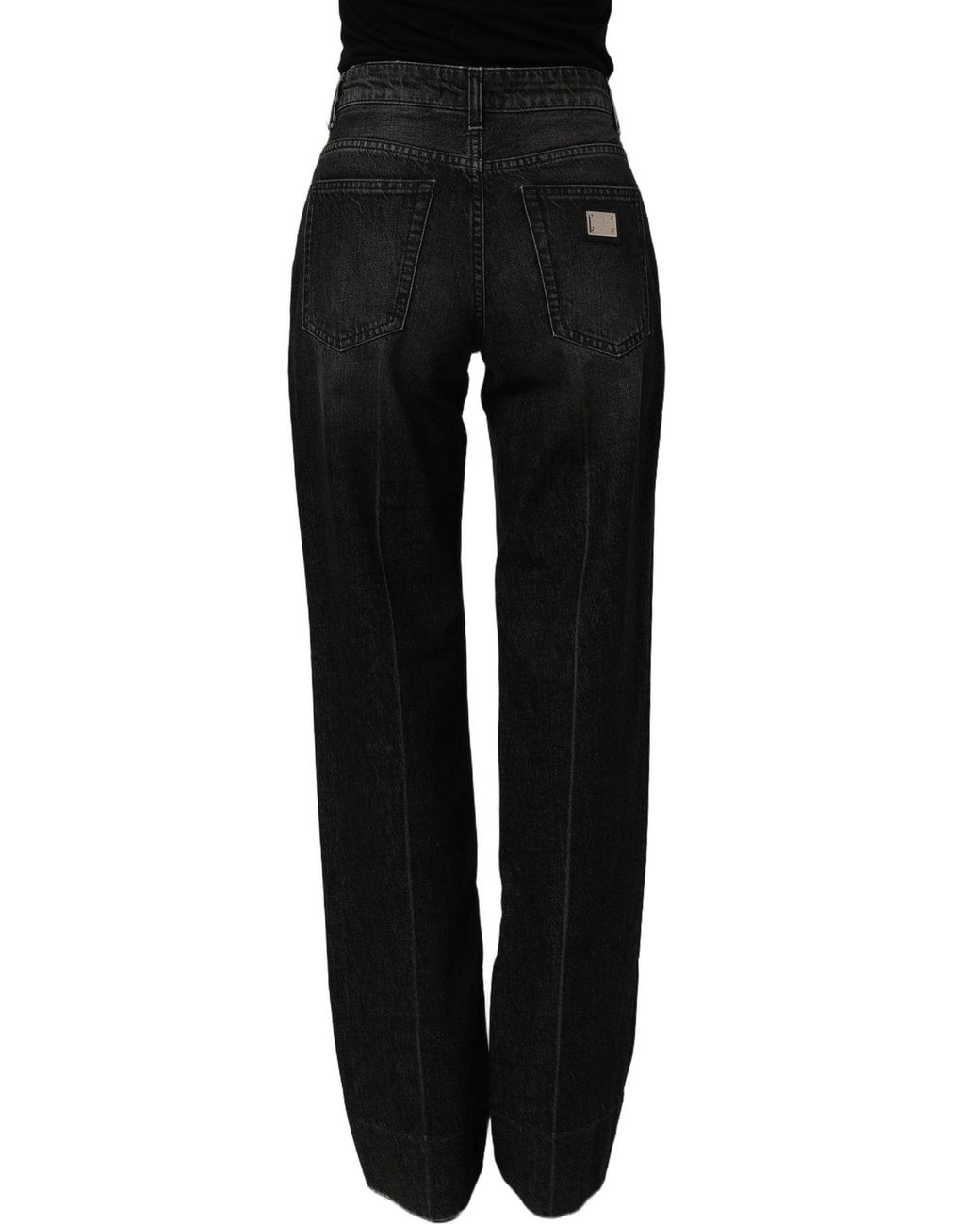 Dolce & Gabbana Black Cotton Stretch Straight Denim Jeans