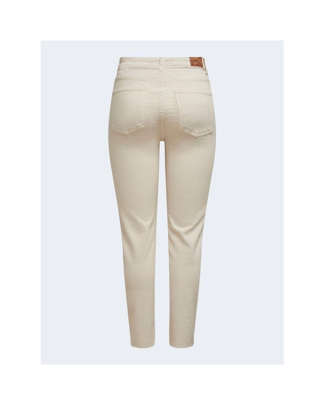 ONLY Natural Beige Cotton Jeans & Pant