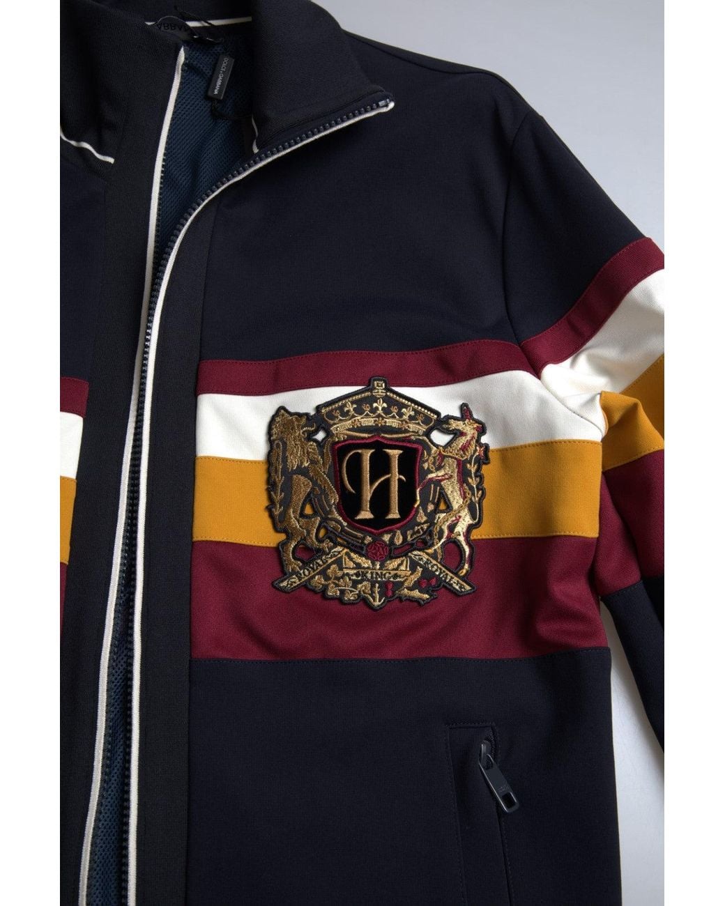 Dolce & Gabbana Blue Cardigan Heraldic Full Zip Sweater for men