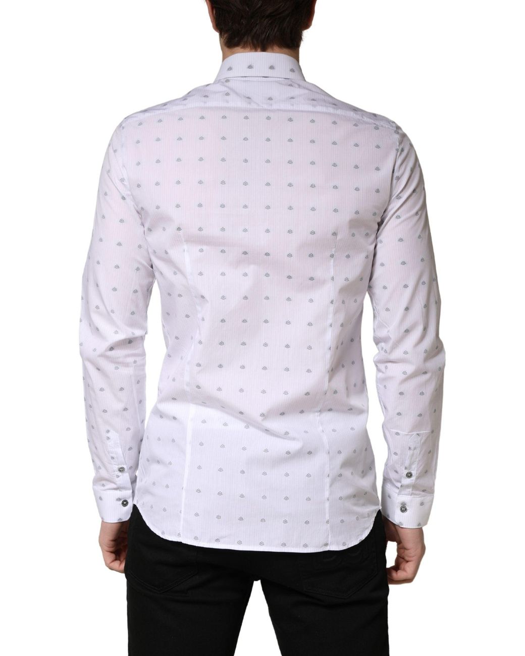 Patrizia Pepe White Cotton Slim Fit Collared Dress Shirt for men