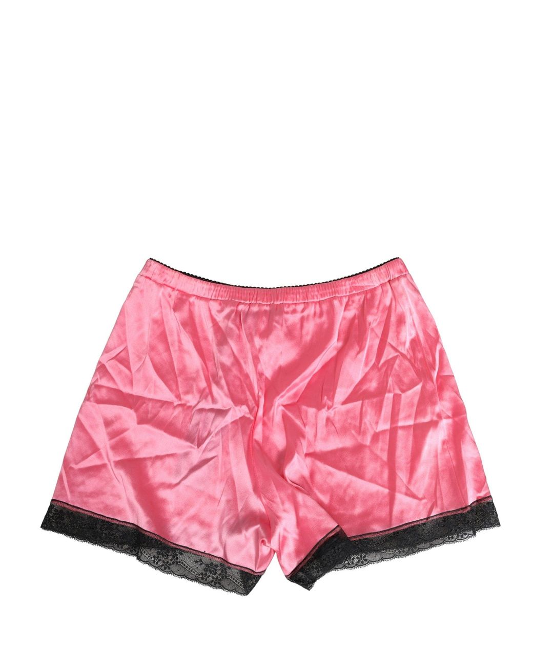 Dolce & Gabbana Pink Silk Satin Lace Trim Pajama Shorts Sleepwear Cotton Elastane Nylon