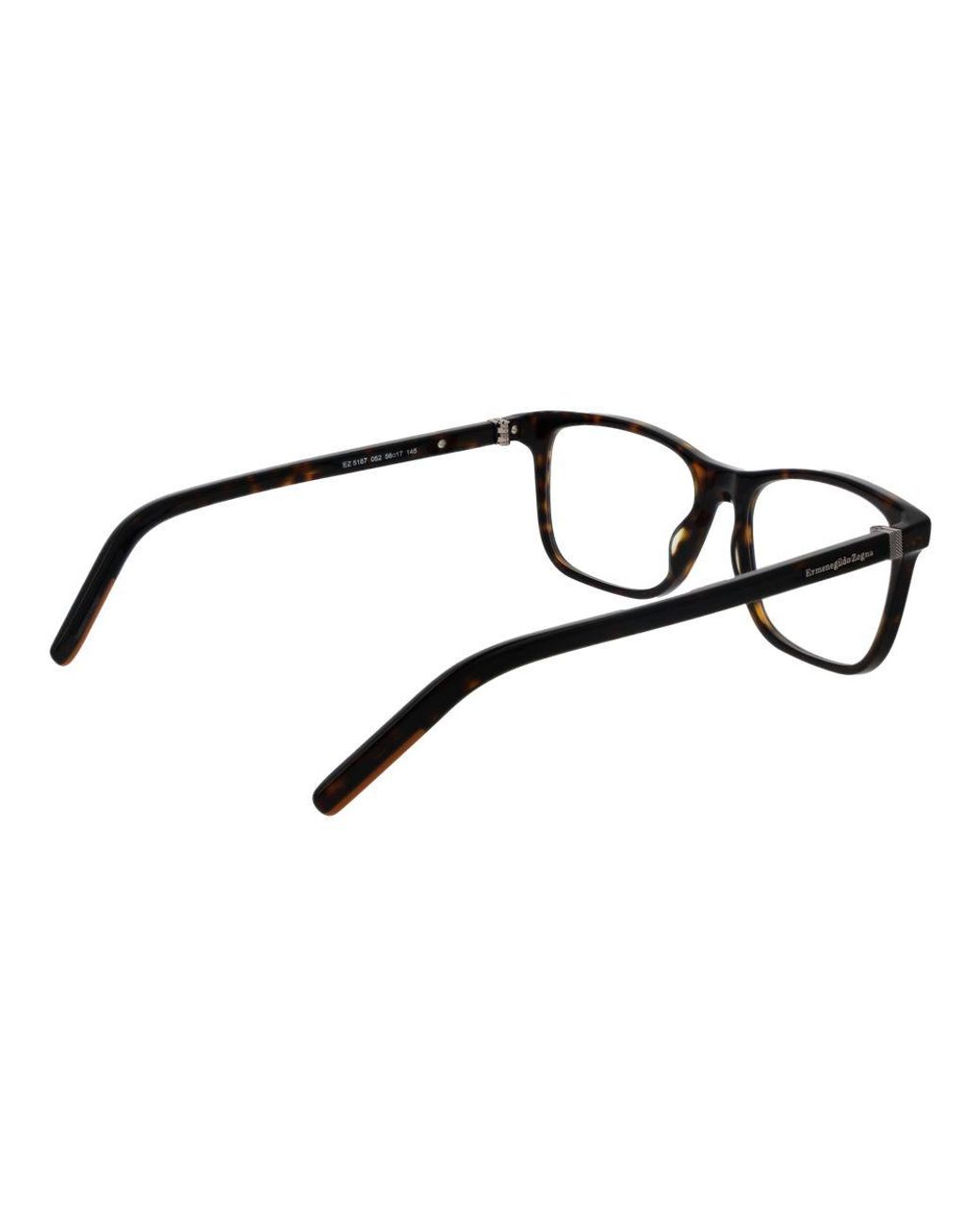 Zegna Black Brown Acetate Glasses (frames) for men
