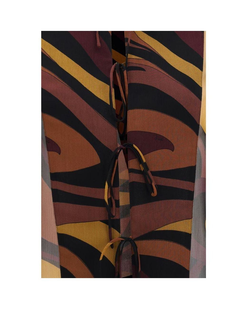 Emilio Pucci Brown Multicolor Silk Pattern Shirt