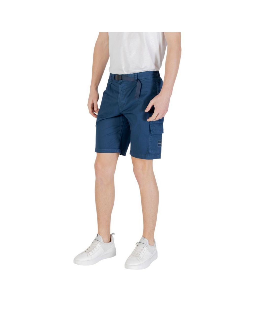 Boss Blue Cotton Bermuda for men