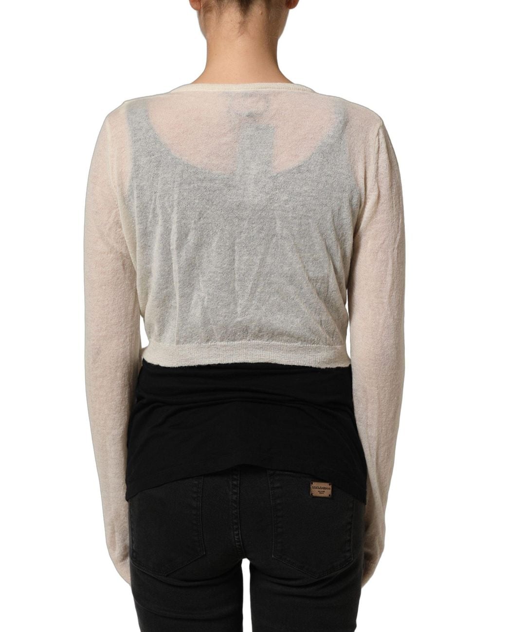 Ermanno Scervino Natural Knit Cropped Wool Cardigan Sweater Clothing