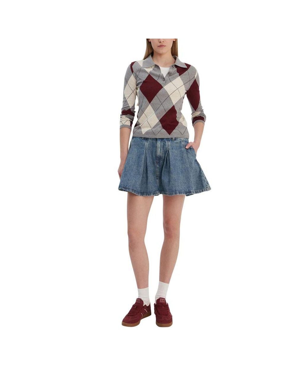 Tommy Hilfiger Blue Recycled Cotton Mini Skirt