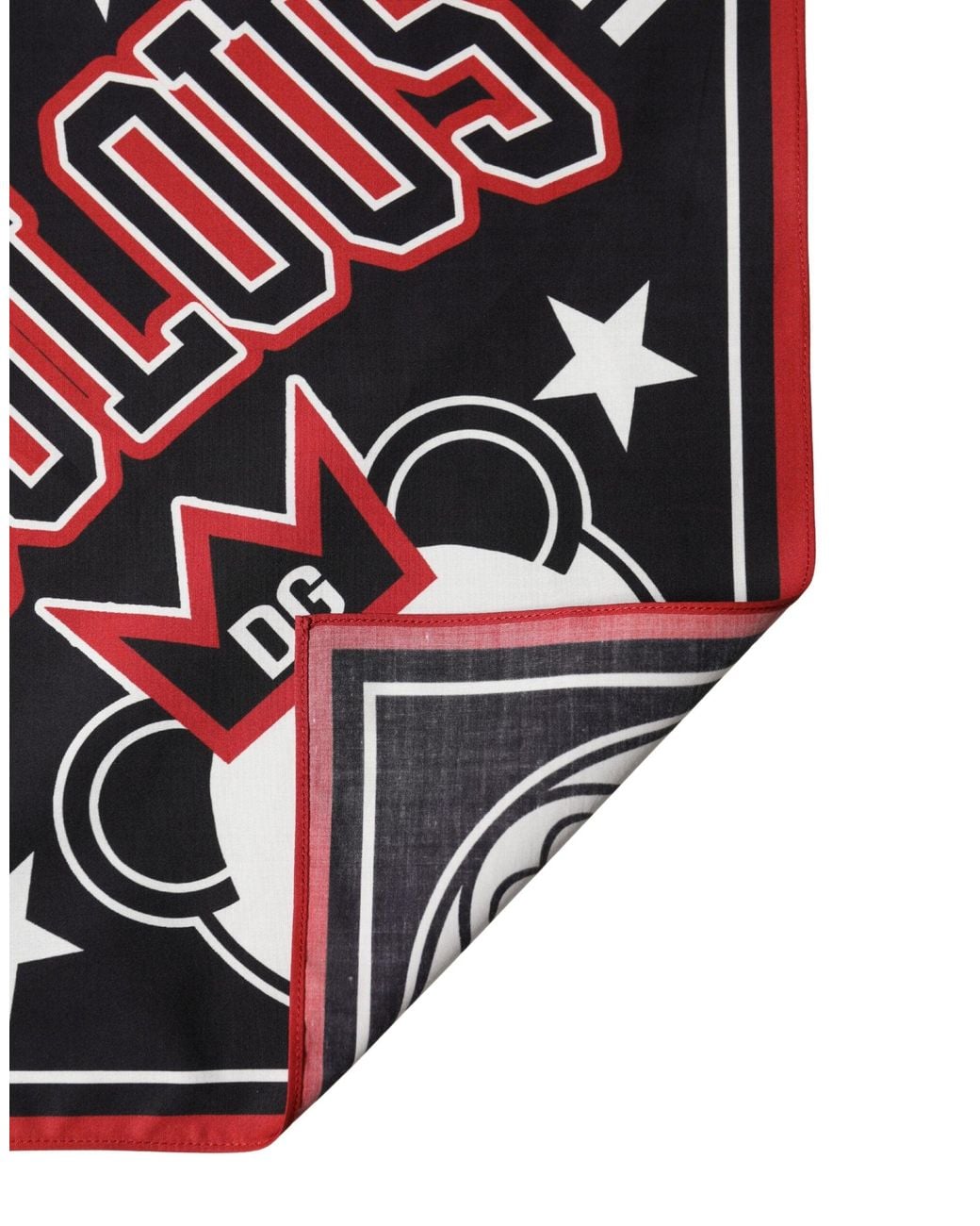 Dolce & Gabbana Red Panda Cotton Square Foulard 50.5Cm X 50Cm Scarf