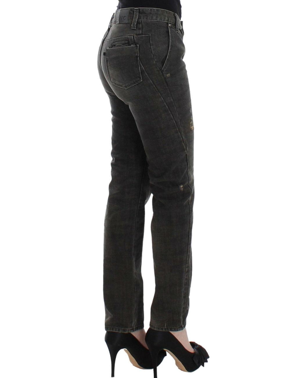 CoSTUME NATIONAL Black Distressed Jeans