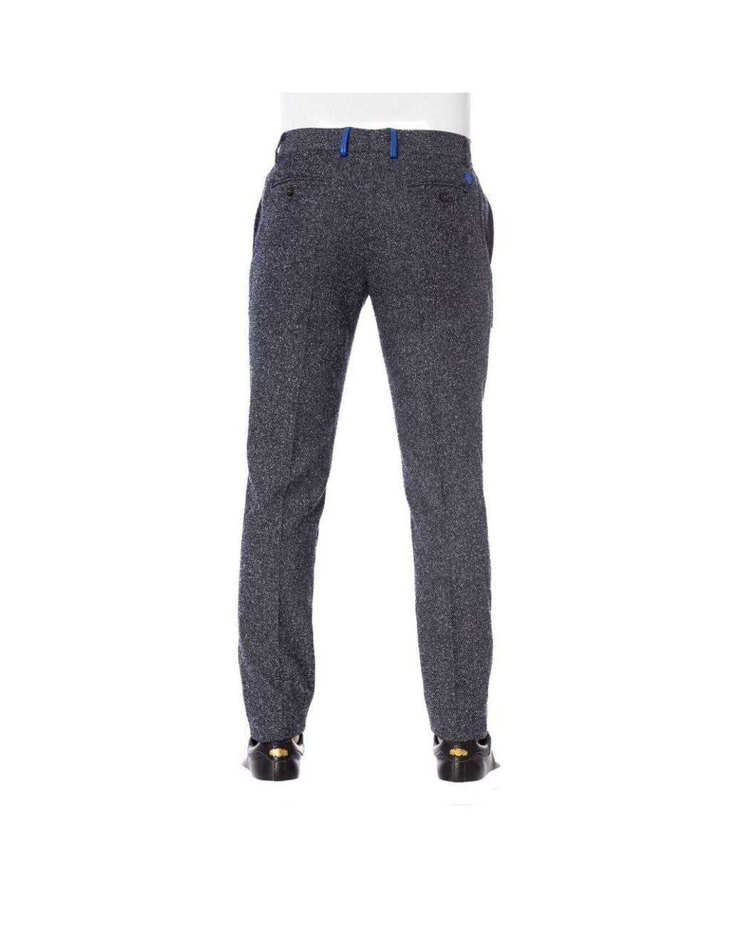Trussardi Blue Black Cotton Men Pant for men
