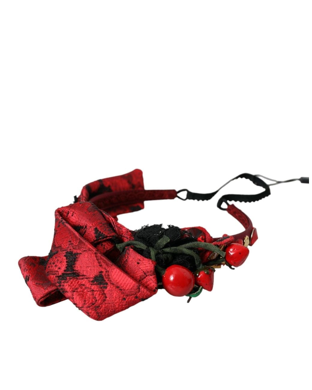 Dolce & Gabbana Red Cherry Sicily Embellished Hairband Diadem