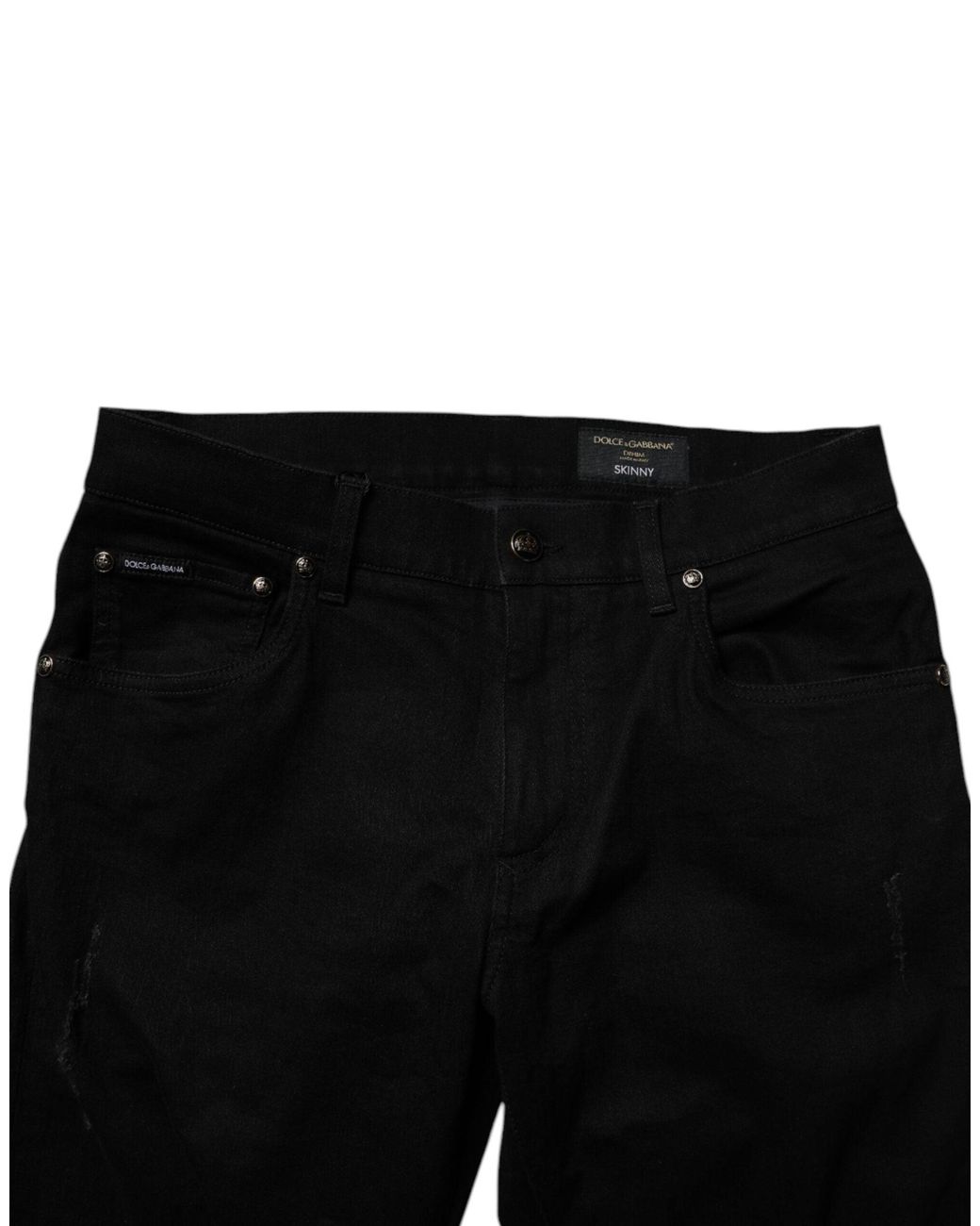 Dolce & Gabbana Black Skinny Distressed Jeans for men