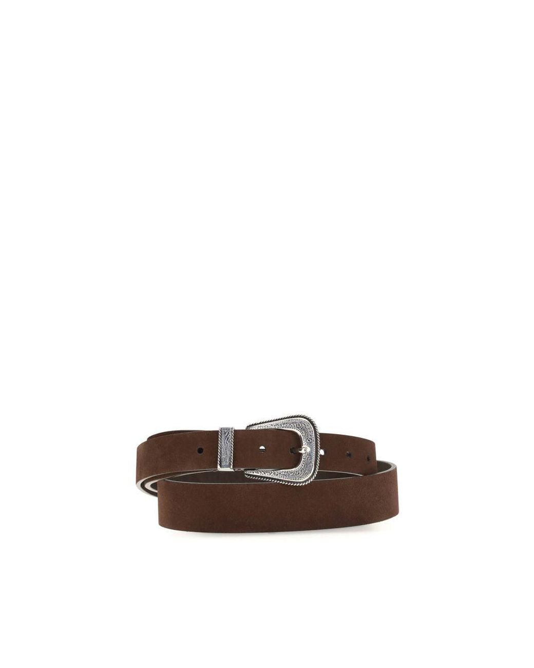 Brunello Cucinelli Brown Suede Leather Regular Belt for men