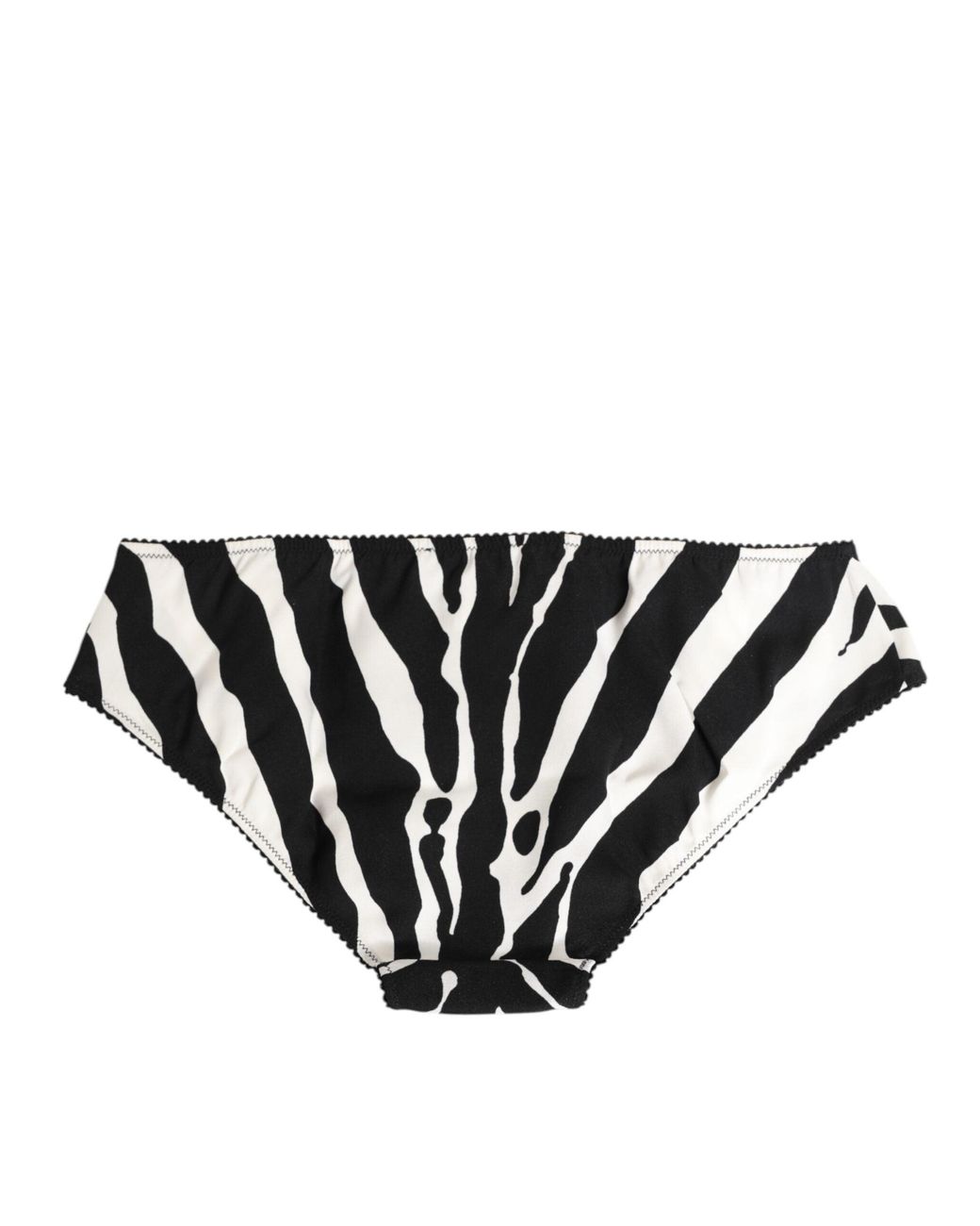 Dolce & Gabbana Black Zebra Print Slip Briefs Underwear Silk Clothing