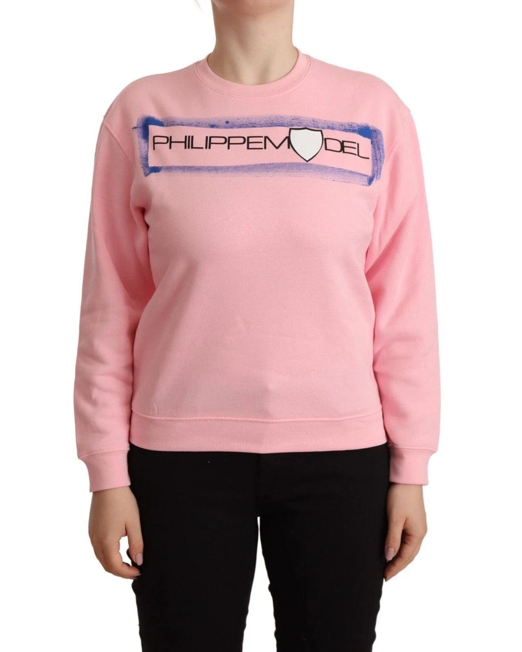Philippe Model Pink Printed Long Sleeves Pullover Sweater
