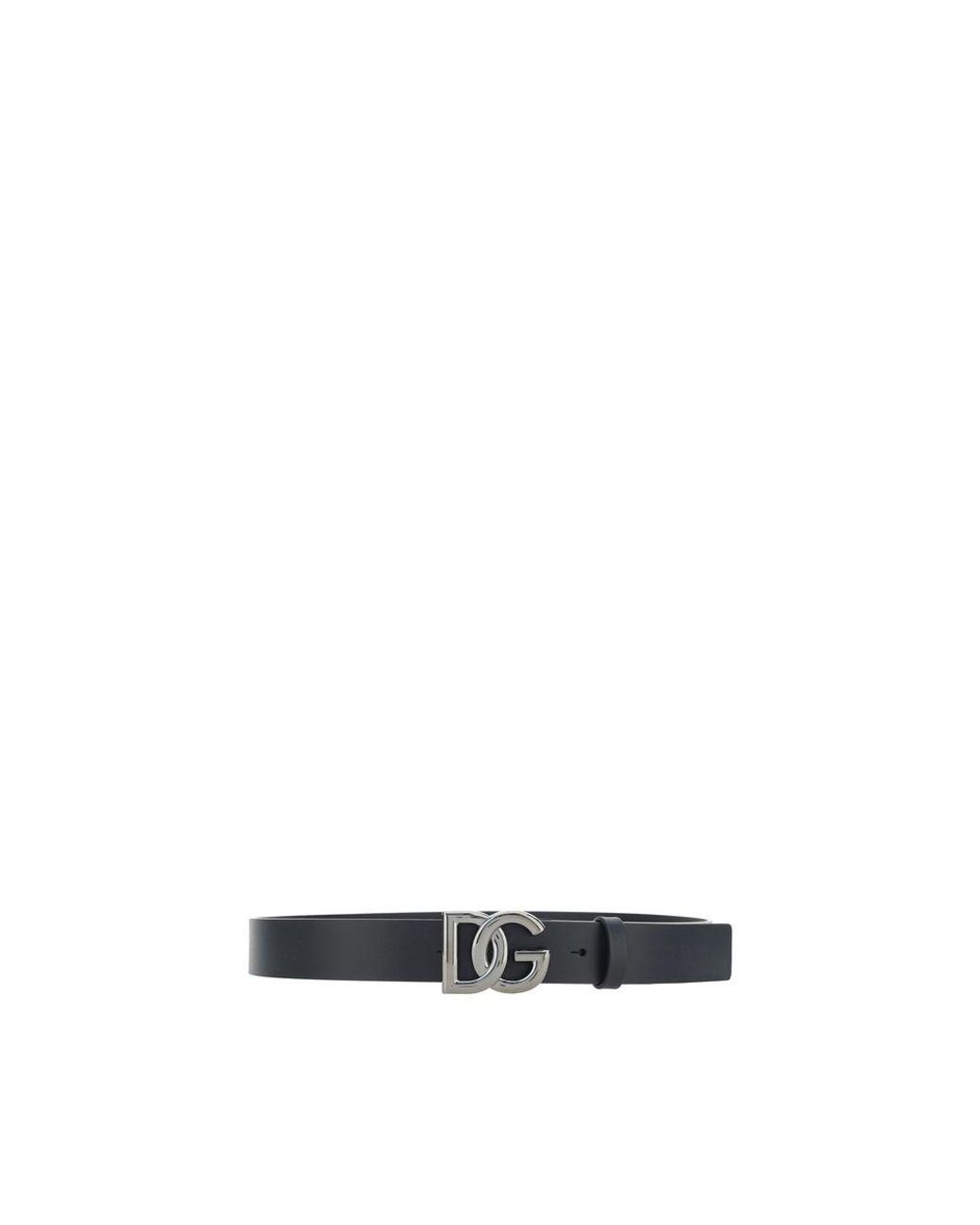 Dolce & Gabbana Black Calf Leather Bos Taurus Regular Belt for men