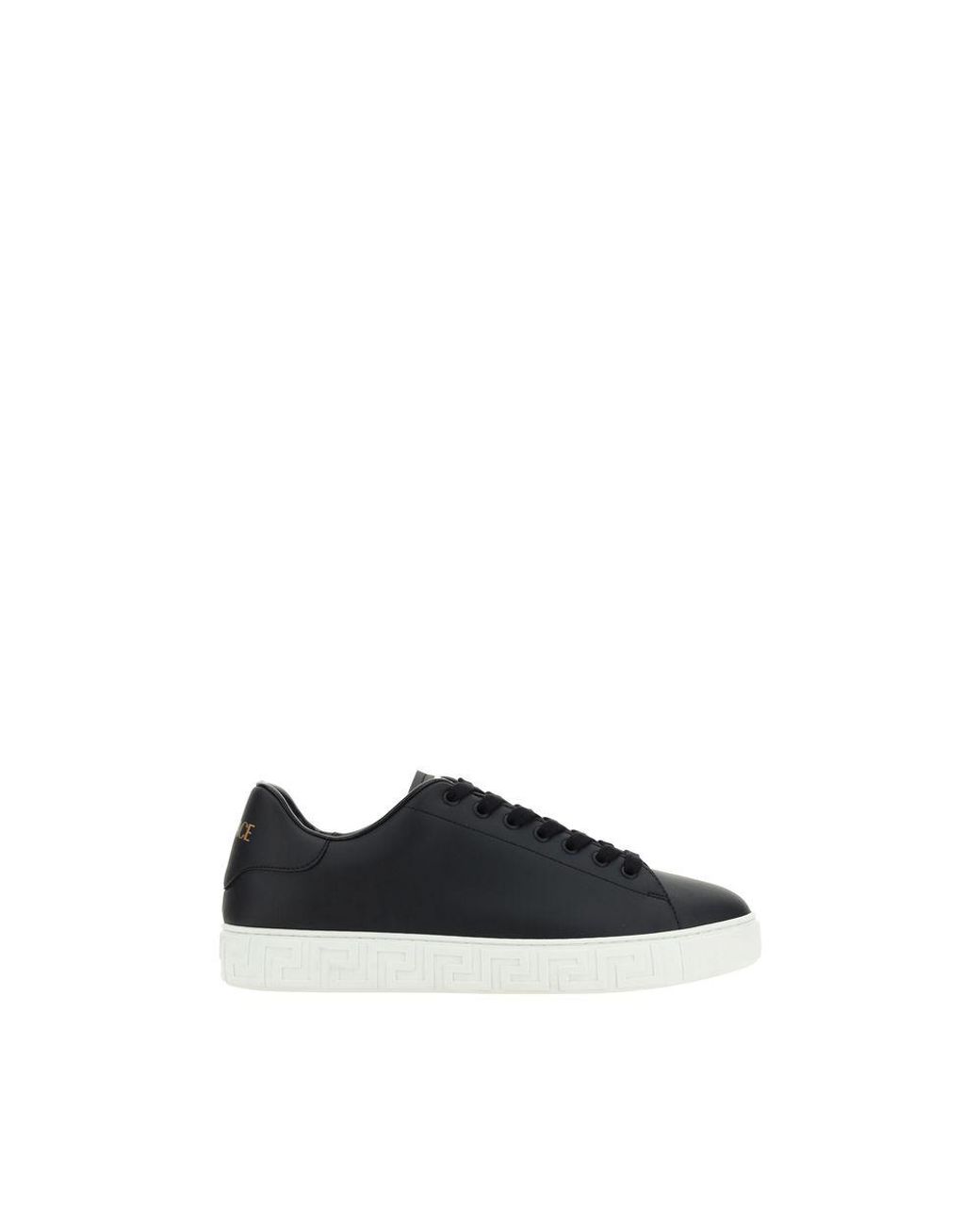 Versace Blue Black Calf Leather Bos Taurus Low Top Sneakers for men