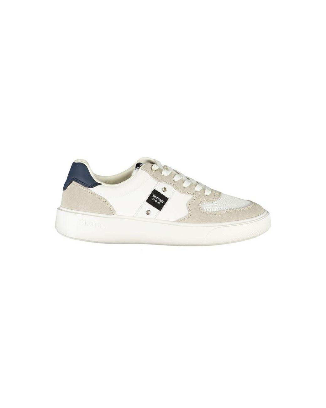 Blauer White Leather Sneaker for men