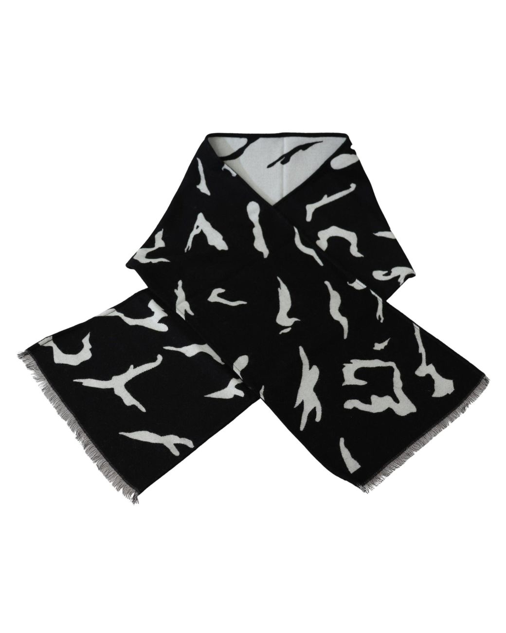 Givenchy Black Wool Winter Warm Scarf Wrap Shawl