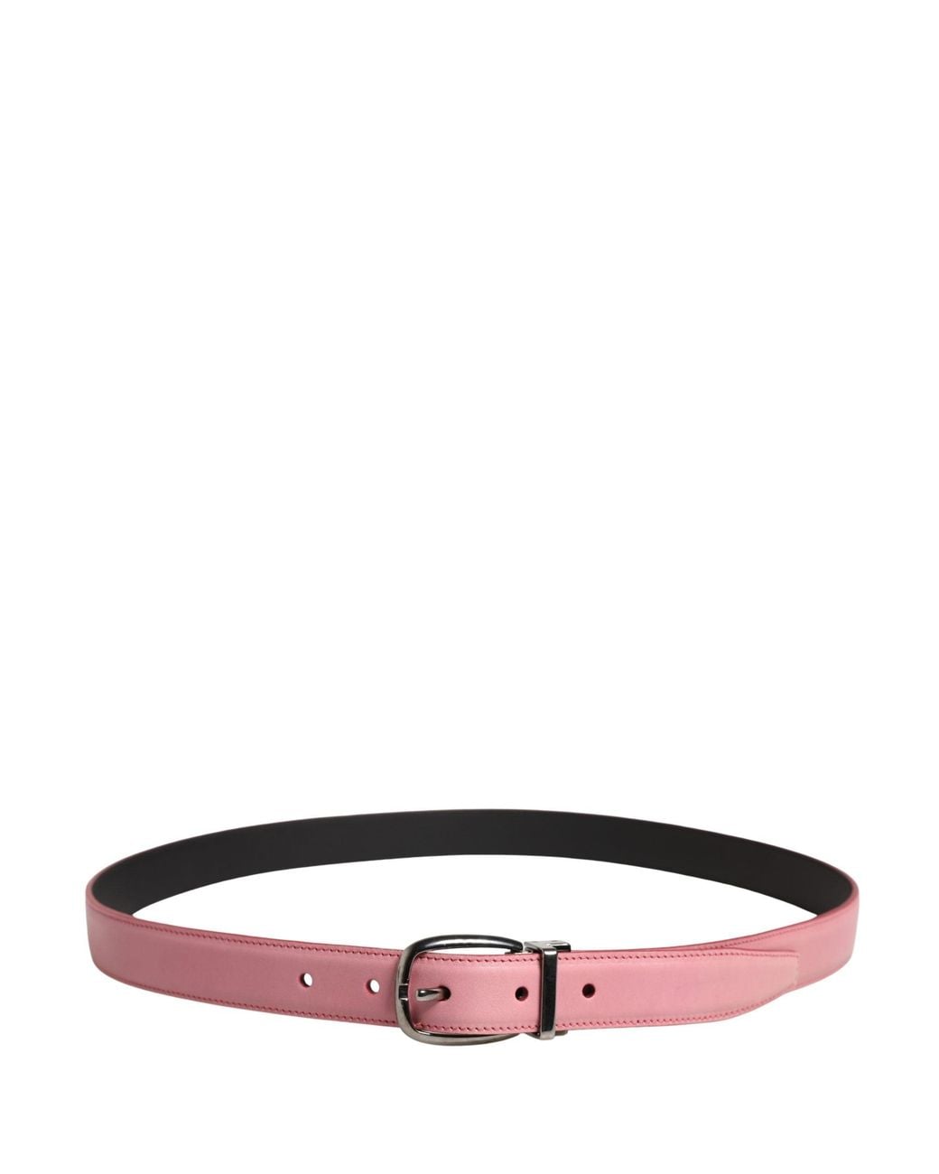 Dolce & Gabbana Pink Classic Leather Metal Buckle Belt Calf for men