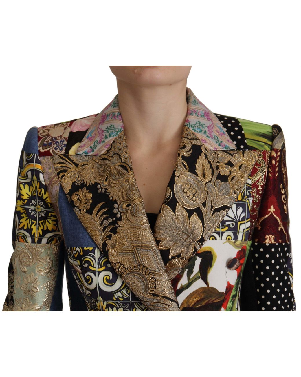 Dolce & Gabbana Black Elegant Patchwork Blazer Jacket