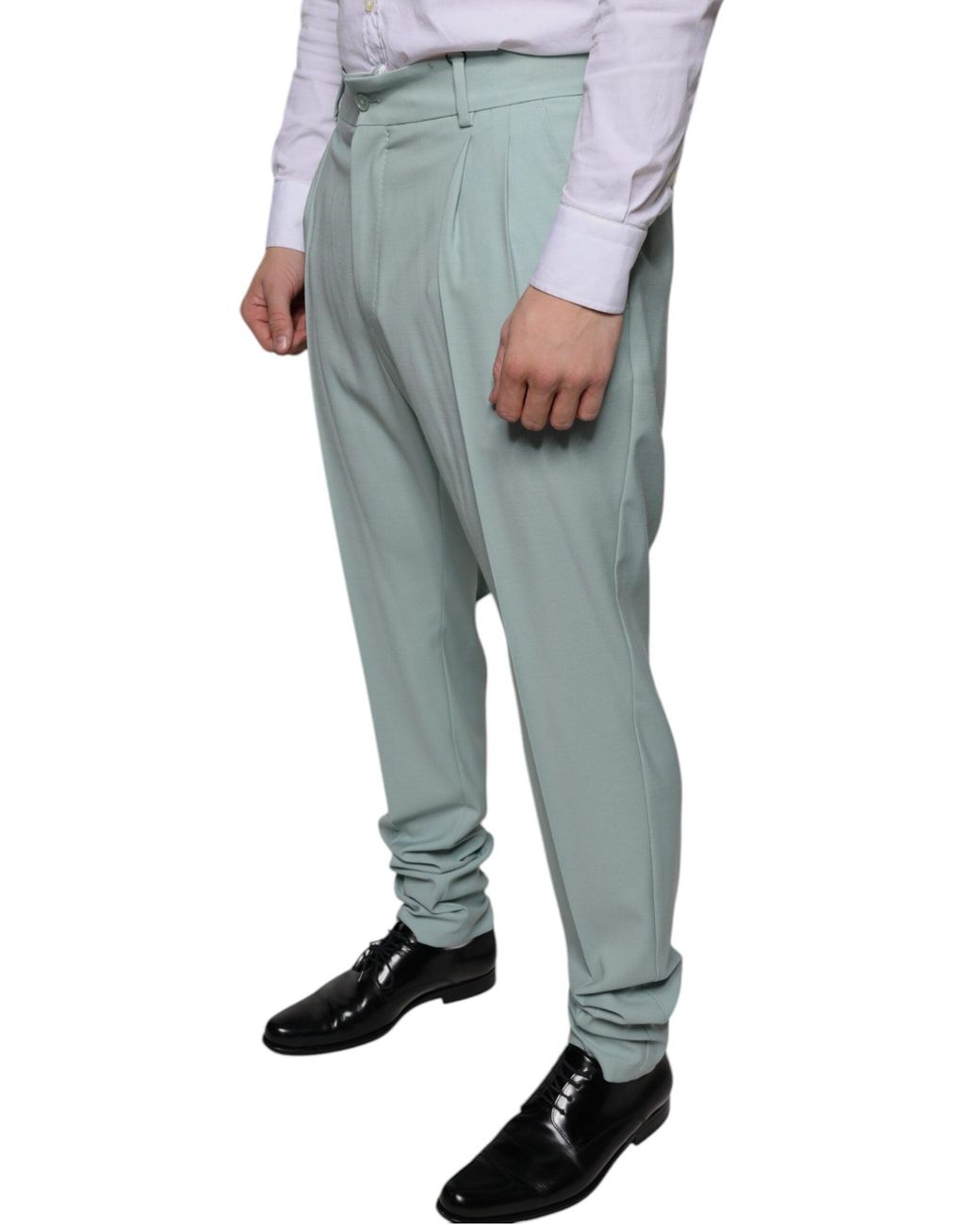 Dolce & Gabbana Blue Mint Cotton Dress Pants for men