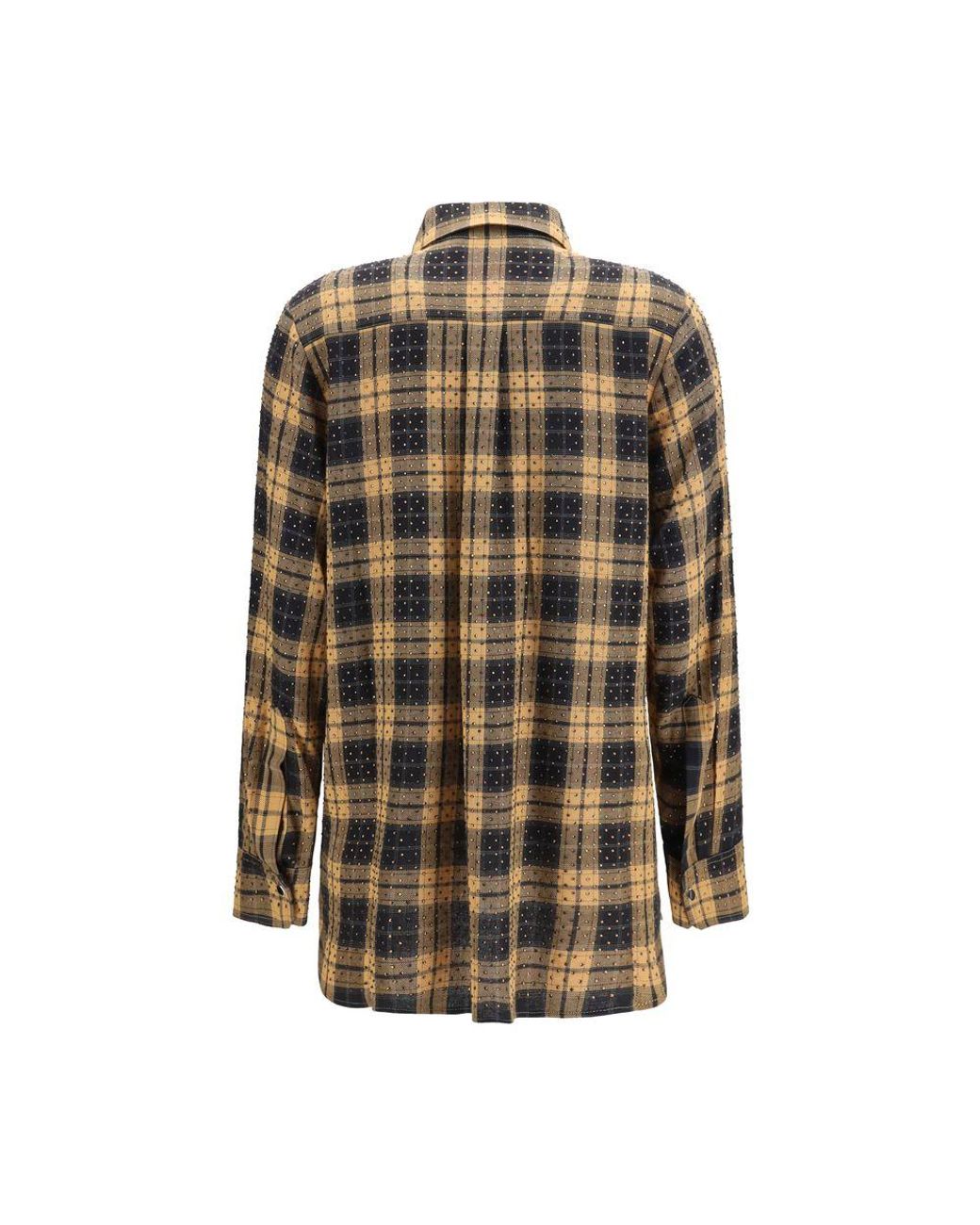 Pinko Green Beige Viscose Dress Shirt