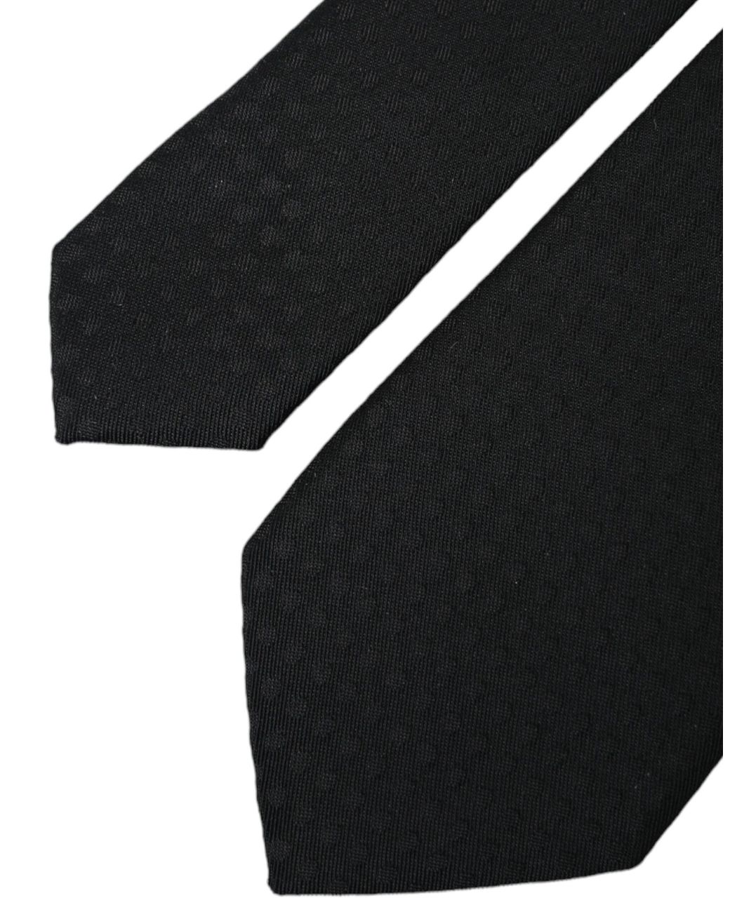 Dolce & Gabbana Black 100% Silk Adjustable Necktie Face Mask for men
