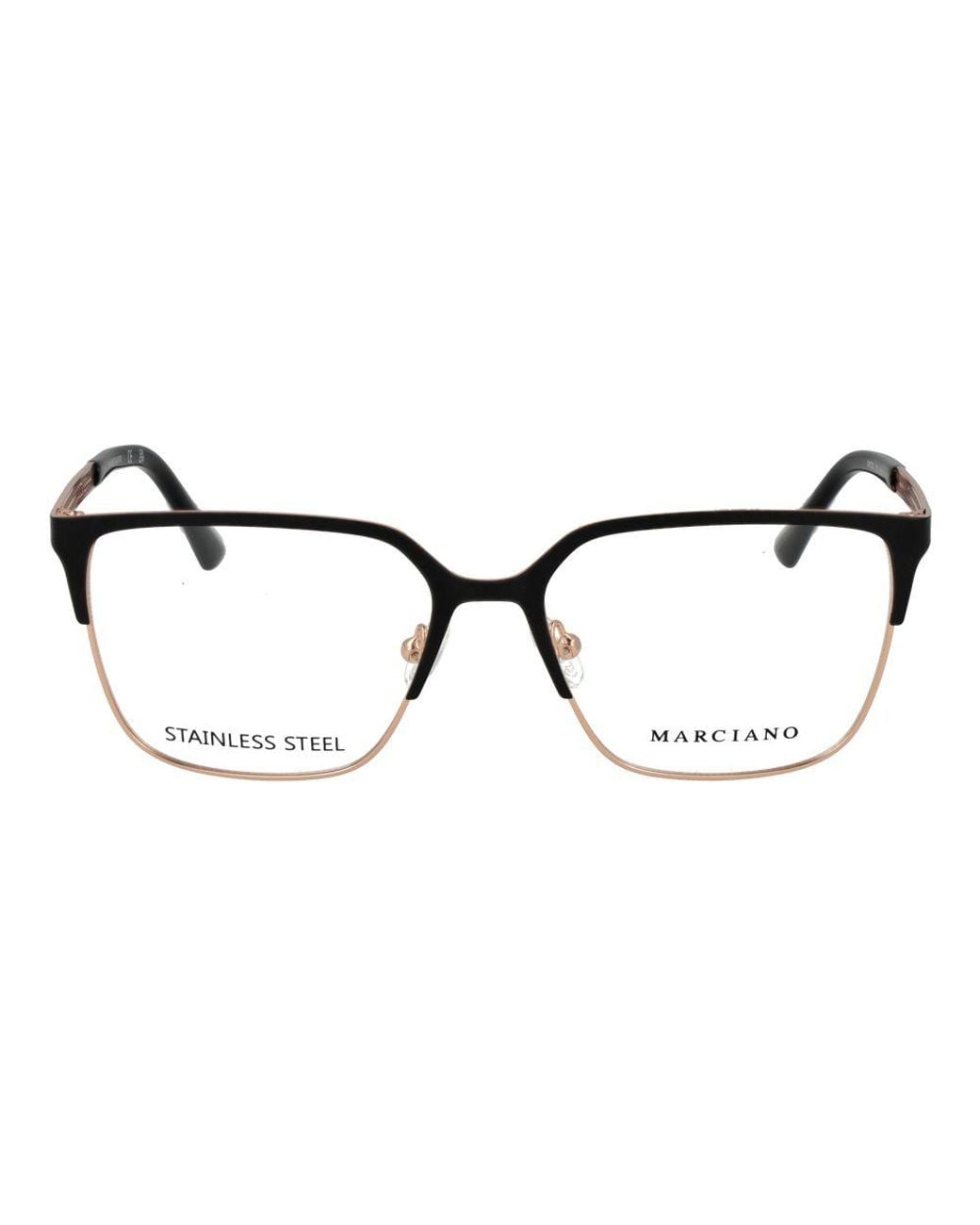MARCIANO BY GUESS Metallic Black Metal Glasses (frames)