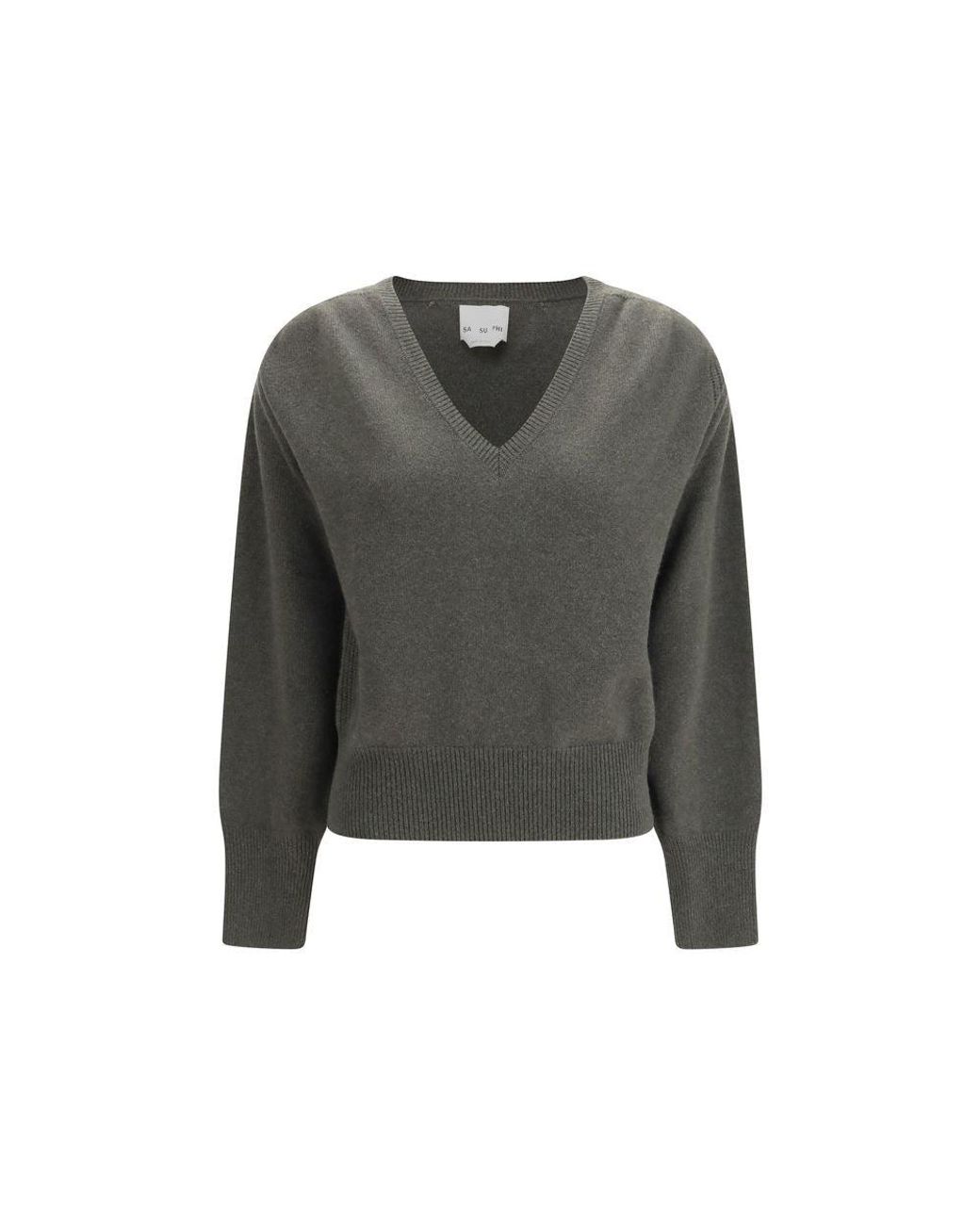 Sa Su Phi Gray Bicolor Cashmere Sweater