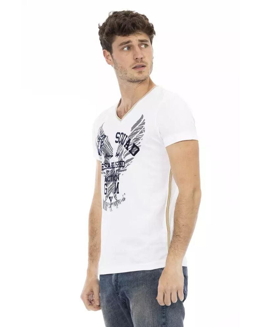 TRUSSARDI ACTION White Cotton Men's T for men