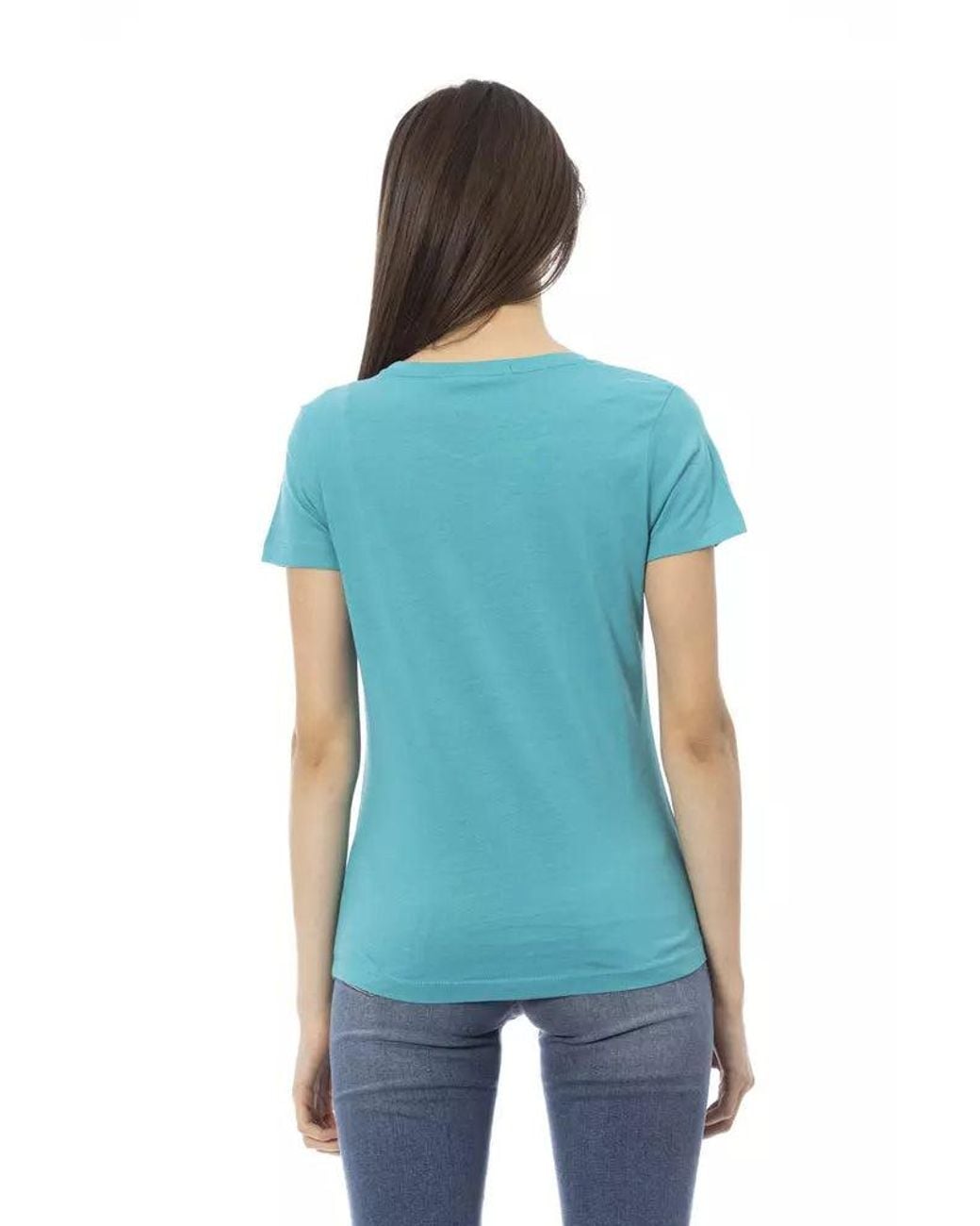 TRUSSARDI ACTION Light Blue Cotton T