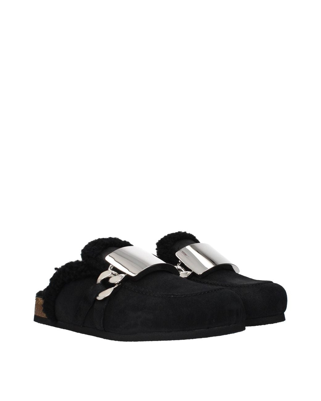 J.W. Anderson Black Leather Slippers for men