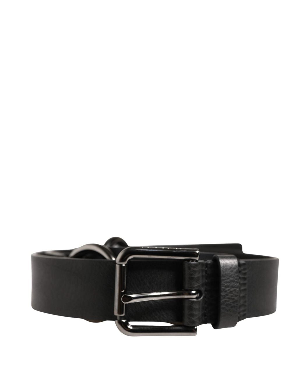 Dolce & Gabbana White Black Leather Silver Chain Waist Men Belt for men
