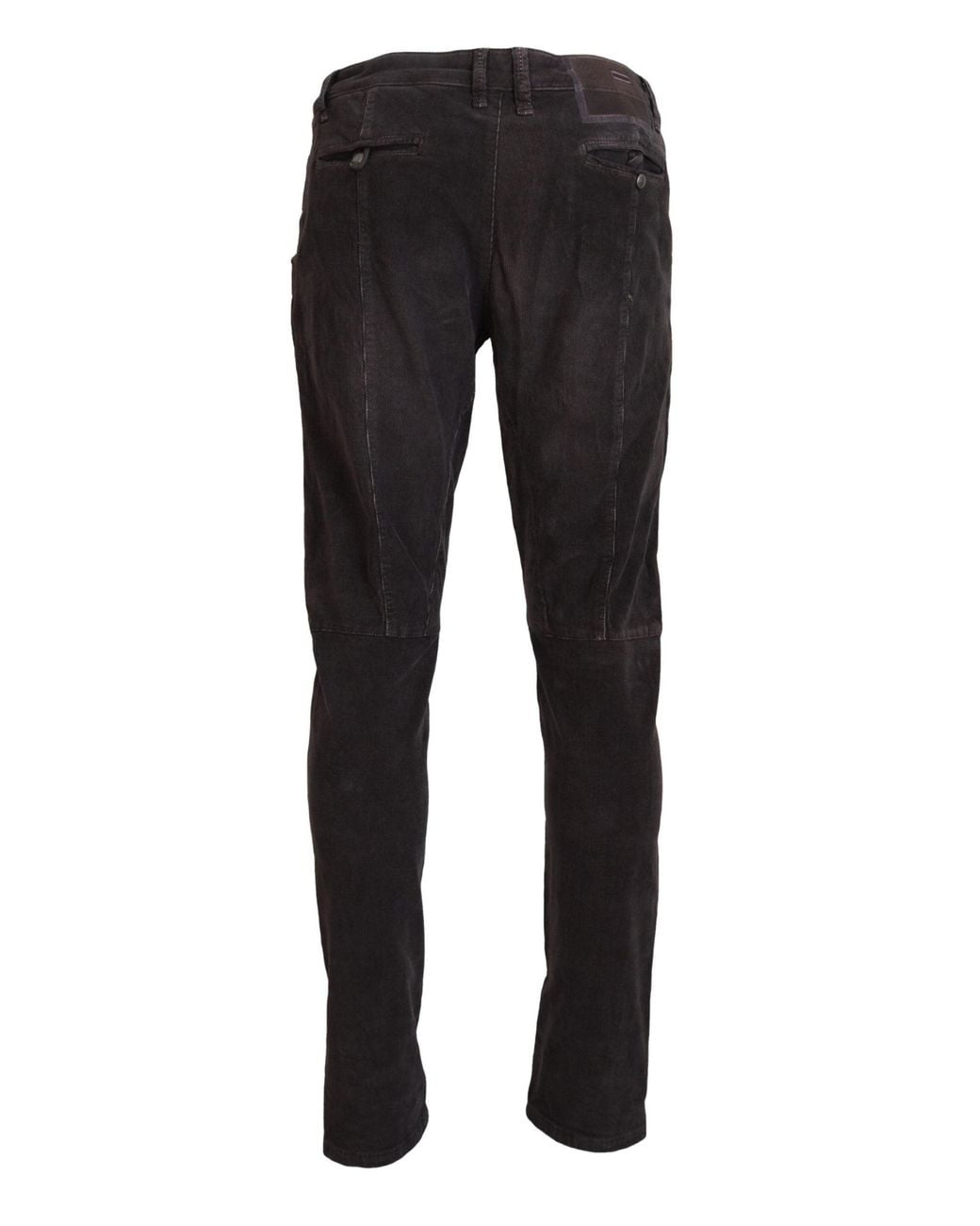 Acht Black Cotton Straight Fit Casual Pants for men