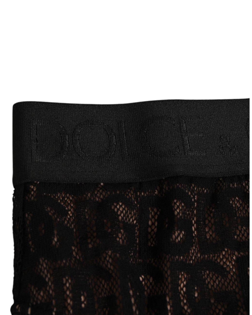 Dolce & Gabbana Black Dg Logo Lace High Brief Panty Underwear Cotton Clothing