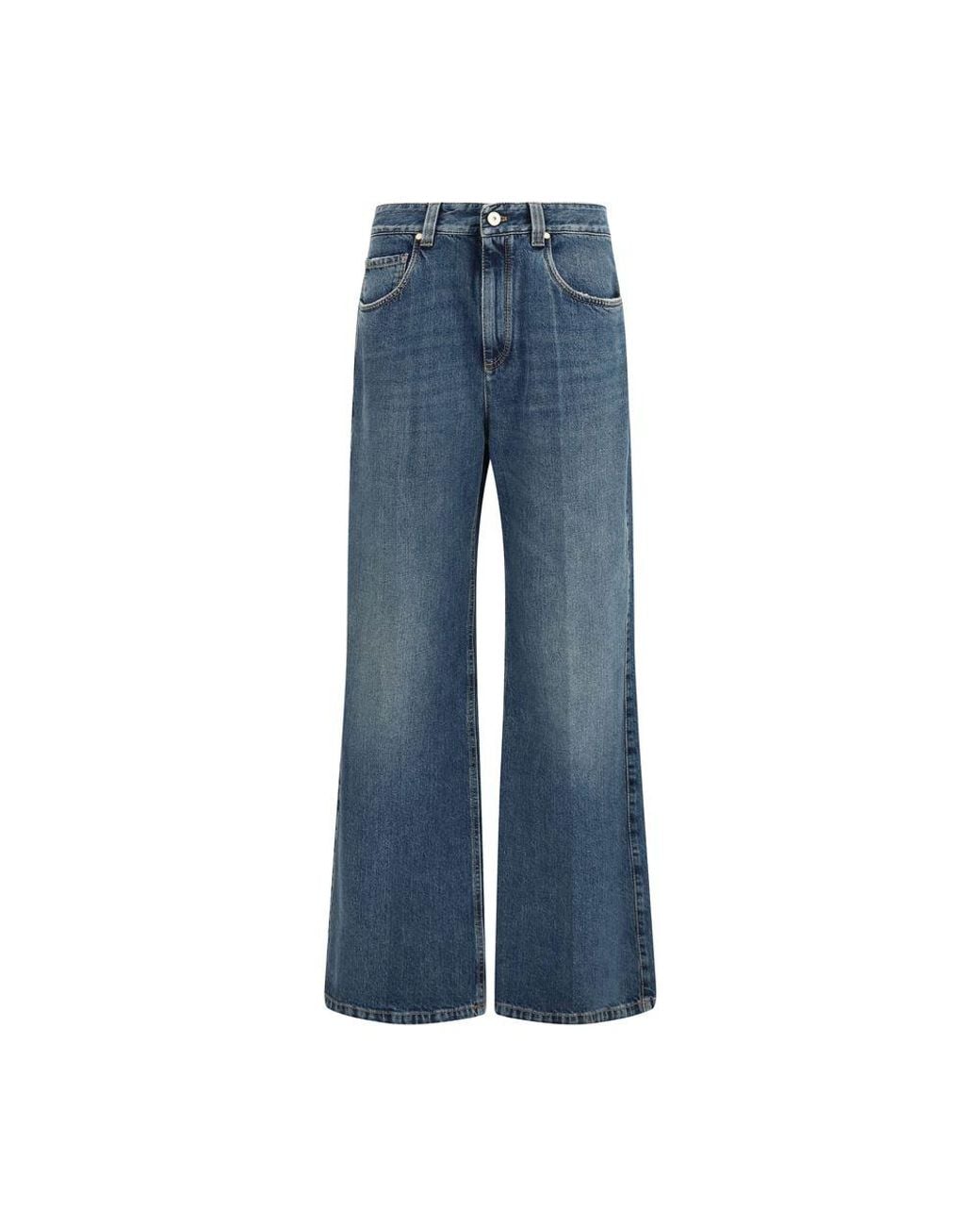Brunello Cucinelli Blue Cotton Relaxed Fit Jeans