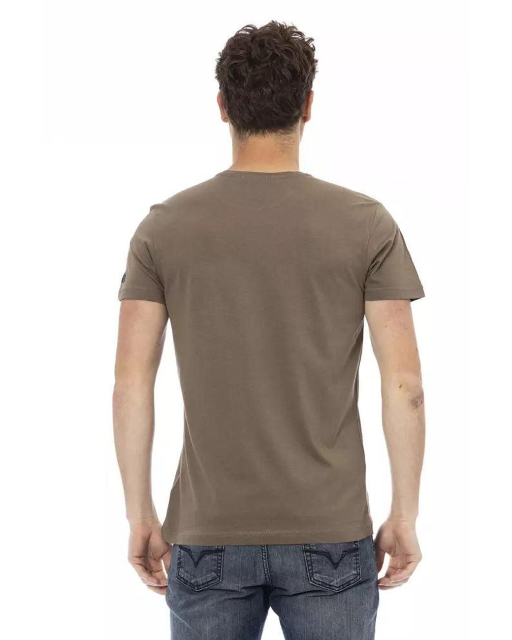 TRUSSARDI ACTION Gray Brown Cotton Men T for men