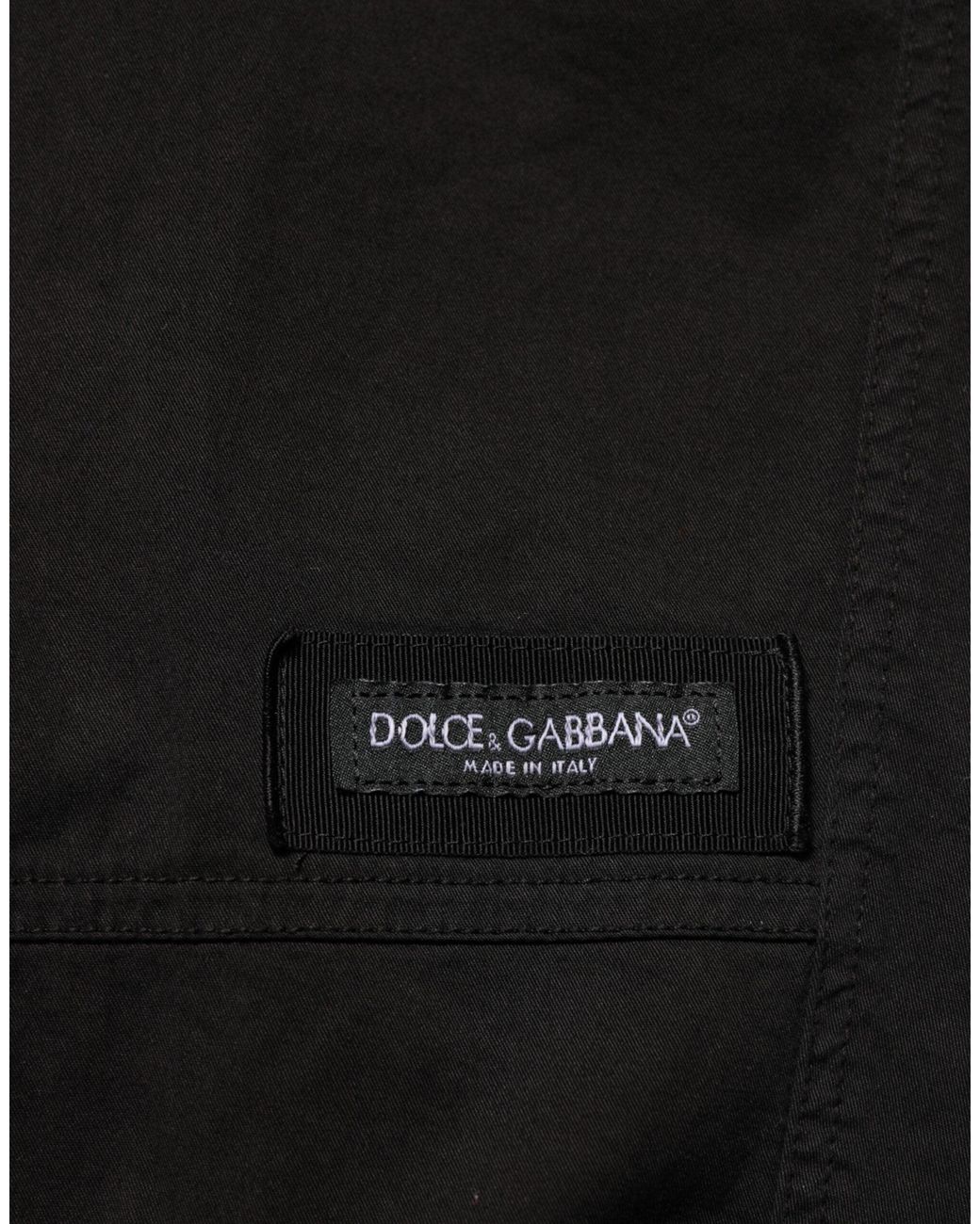 Dolce & Gabbana Black Cotton Cargo Jogger Sweatpants Pants for men