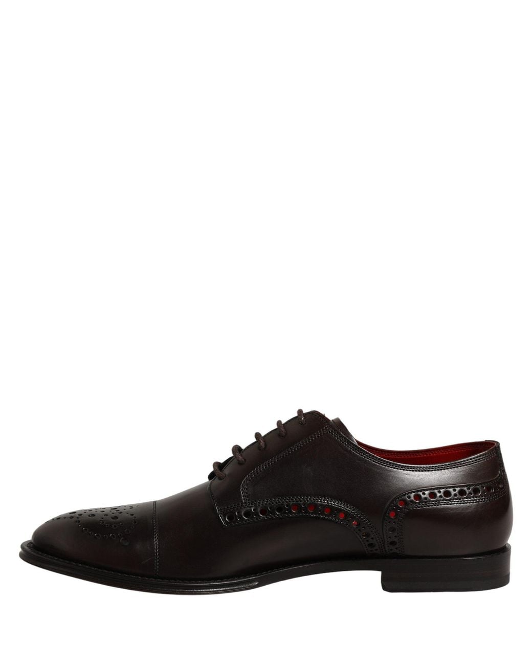Dolce & Gabbana Black Maroon Calfskin Leather Derby Men Dress Shoes for men