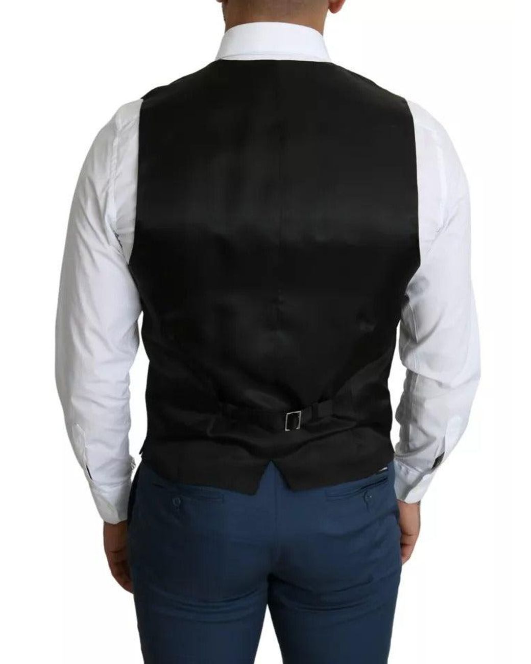 Dolce & Gabbana Black Formal Staff Dress Waistcoat Vest for men