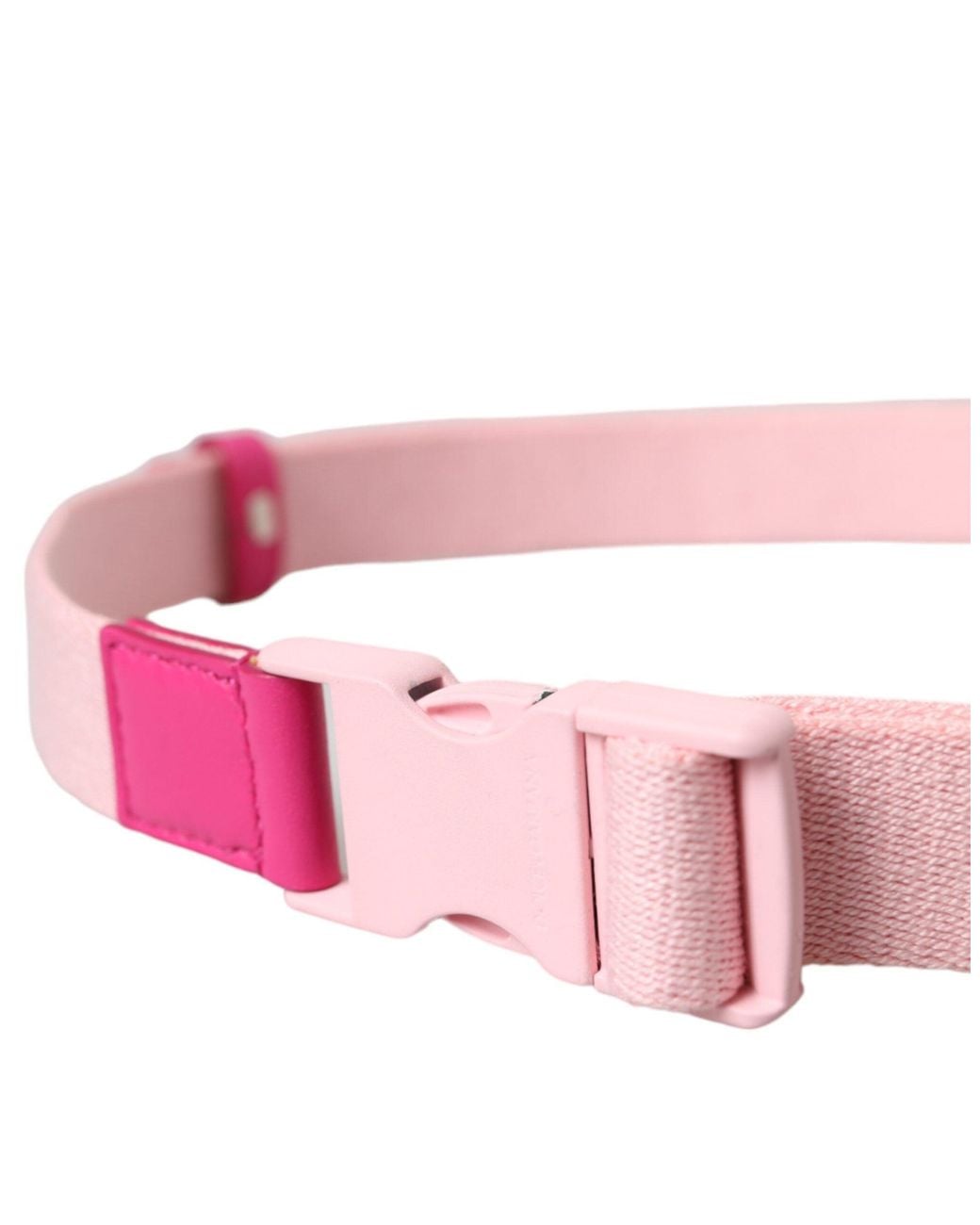 Dolce & Gabbana Pink Canvas Stretch Plastic Buckle Belt