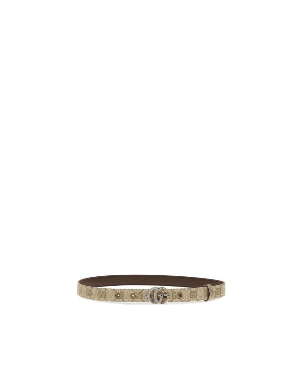Gucci Metallic Beige Fabric Thin Belt