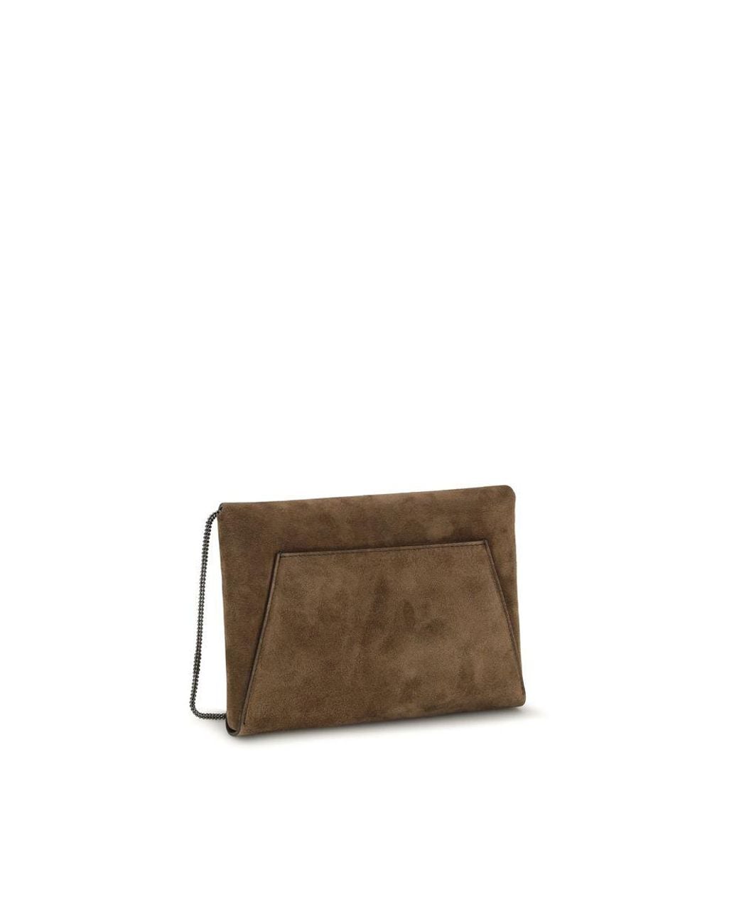 Brunello Cucinelli Brown Calf Leather Bos Taurus Shoulder Bag