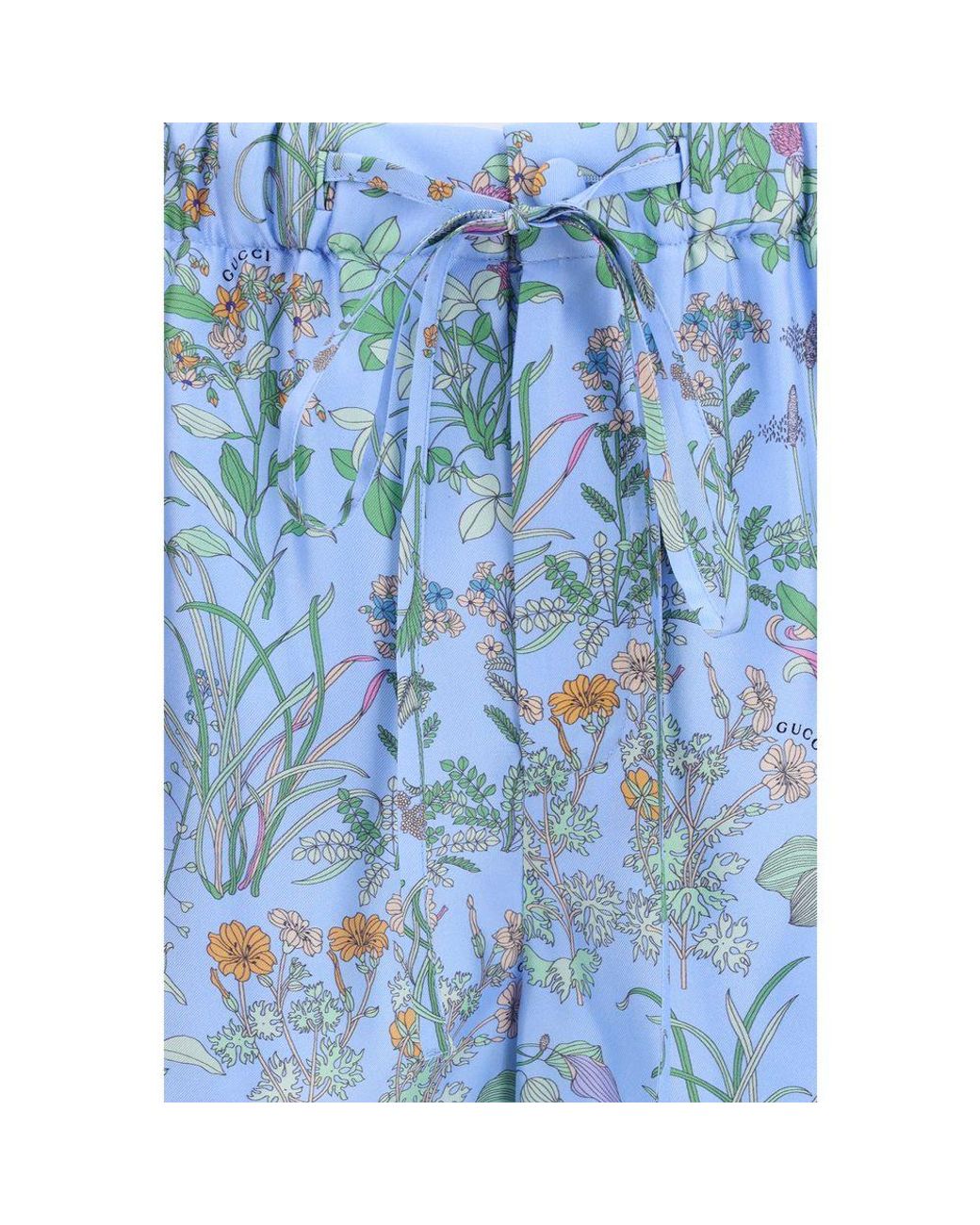 Gucci Blue Silk Bermuda Shorts
