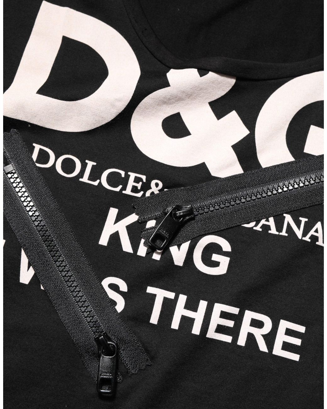 Dolce & Gabbana Black Graphic Tank Top With Zipper for men