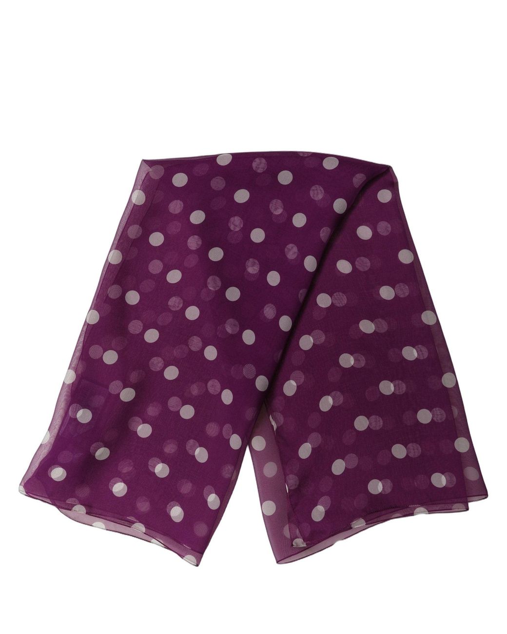 Dolce & Gabbana Purple White Polka Dot Square Foulard Scarf