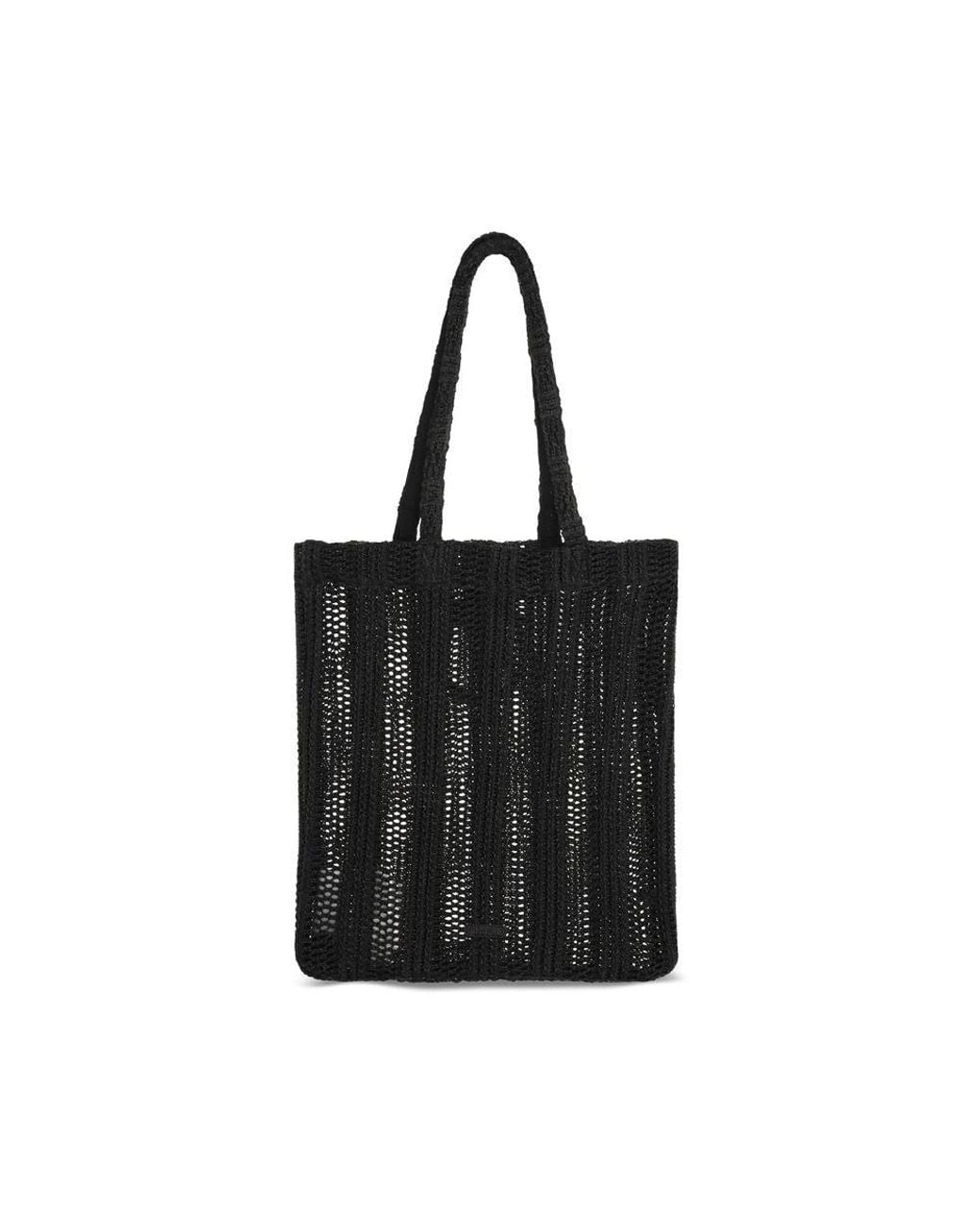 Pinko Black Raffia Shoulder Bag
