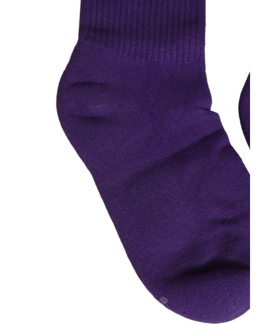 Dolce & Gabbana Purple Violet Cotton Ribbed Mid Calf Accessory Socks